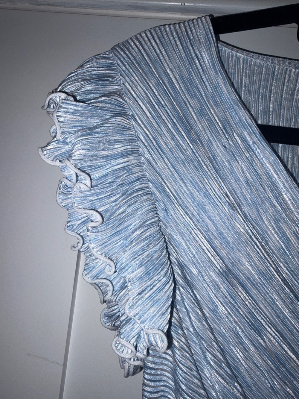 Chelsea28 Light Blue Pleated V-Neck Maxi Dress - Picture 5 of 8